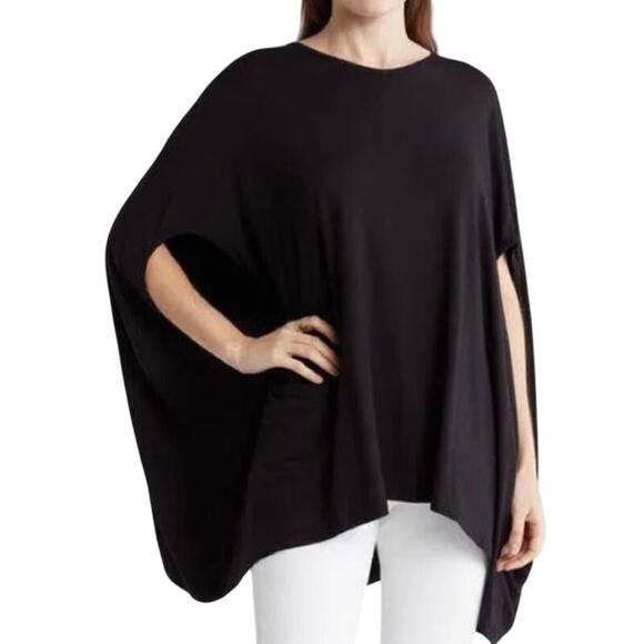 Patrizia Luca White Slouchy Oversized Tunic Top Cape Sharkbite Hem Blouse OS NWT - Picture 10 of 10